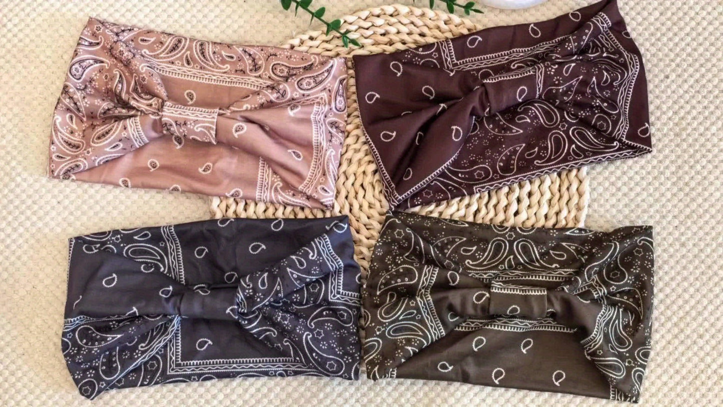 Floral Turban Headbands for Women 8 Pack Non-Slip Elastic Boho Knotted Wide Hair Wrap for Sports Yoga Running Workout Sweatband Moisture
