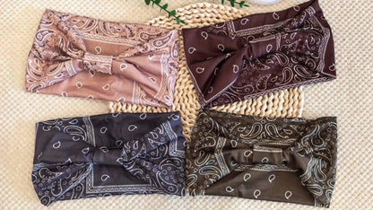 Floral Turban Headbands for Women 8 Pack Non-Slip Elastic Boho Knotted Wide Hair Wrap for Sports Yoga Running Workout Sweatband Moisture