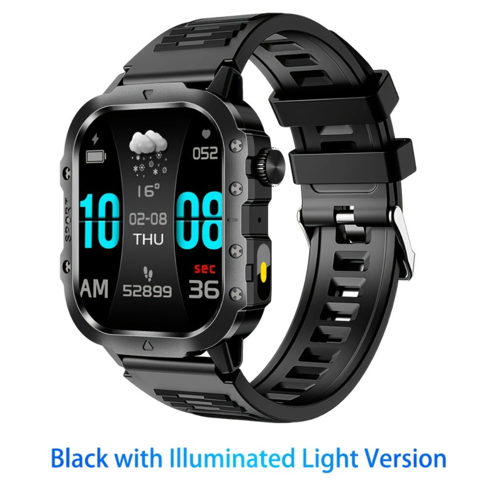 Smartwatch Illumination Light K33 Khaki – Full Touch, 100+ Sport Modes, Wireless Calling, Music Playback, Remote Camera, Weather