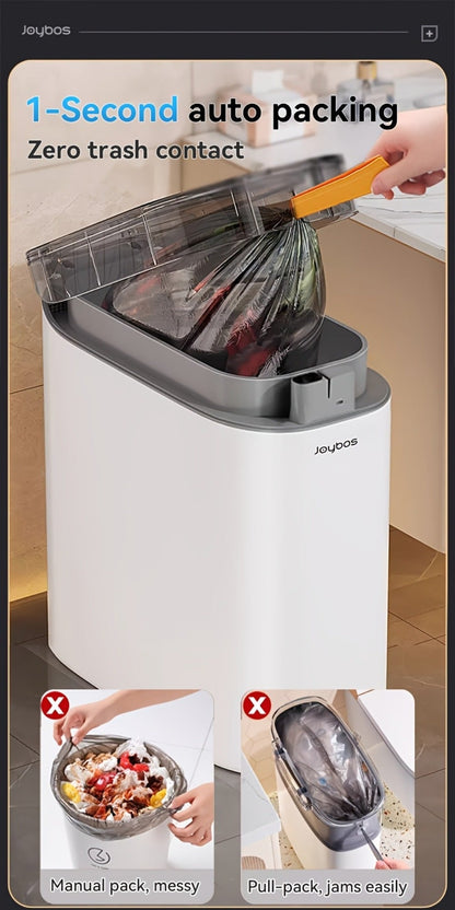 Sensor Trash Can Self-Emptying 3.8 Gallon with Drawstring Bags – Hands Free Infrared Smart for Home Cooking, Dining and Outdoor Meals