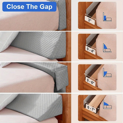 Mattress Gap Wedge Pillow in Twin, Full, Queen or King with Grey, White and Bamboo-Labeled Options