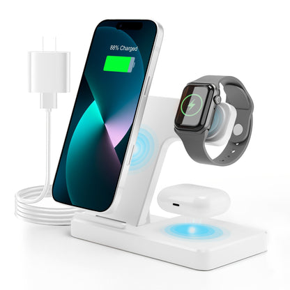Wireless Charging Station, Foldable 3-in-1 15W MagSafe-Compatible Stand with Adapter-Option Variants for Apple Devices
