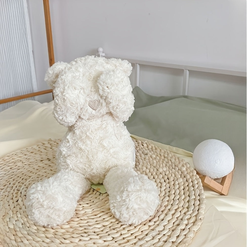 Stuffed Animal White Teddy Bear with Loving Heart Detail, Kawaii Theme and One product details Style