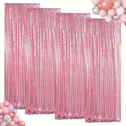 Sequin Backdrop Curtain for Party Wedding – 4x8ft Shimmering Glitter Curtain for Birthday Photo Booth Stage Decoration, Easy Hang