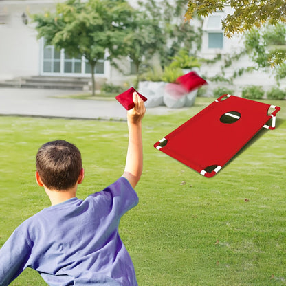 Cornhole Game Set with 12 Bean Bags Cornhole Boards Red Blue Gift Box for Outdoor Backyard Camping Beach Indoor Party Yard Games Holiday