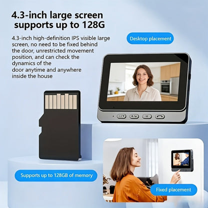 Wireless Video Doorbell Camera No WiFi No App Required 4.3-inch IPS Monitor 960P Night Vision for an Everyday Personal Care Routine