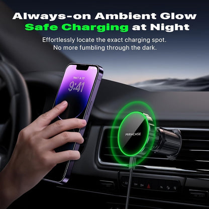 15W Magnetic Wireless Car Charger – Air Vent Mount with N52 Strong Magnet, Fast Charging for iPhone 17 Pro Max / 16 / 15 / 14 / 13 / 12