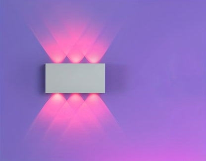 RGB Wall Light 2 Pack Battery Powered - Seven Color Gradient Dimming Night Light with Touch Switch