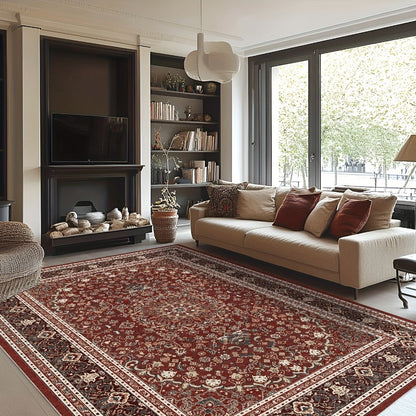 Moroccan and Boho Low-Pile Area Rug in Four Patterns with 59 x 82.6-Inch to 106.2 x 141.7-Inch Sizes