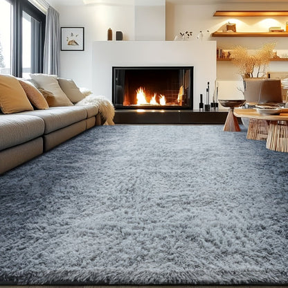Area Rug for Bedroom, 8x10 Fluffy Shag with 1.8-Inch Plush Pile and Nine Colors for Bedroom or Living Room