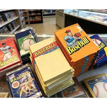 Wax Pack Vintage Baseball Cards 50 Plus Unopened Over 20 Years Old Wax-Preserved Original Holders Retro Wax Paper Box for Collectors