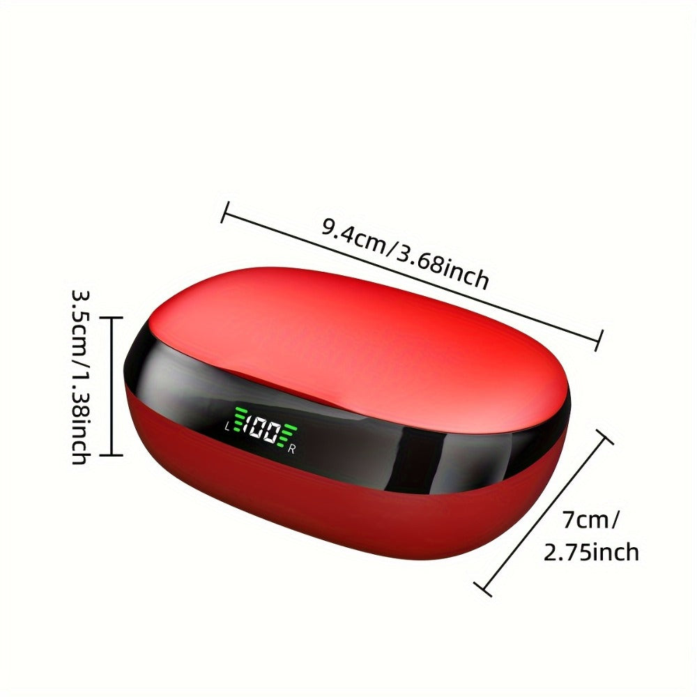 Wireless Earbuds Sport Earhooks with ENC Calls, LED Display, Touch Controls and Type-C Charging