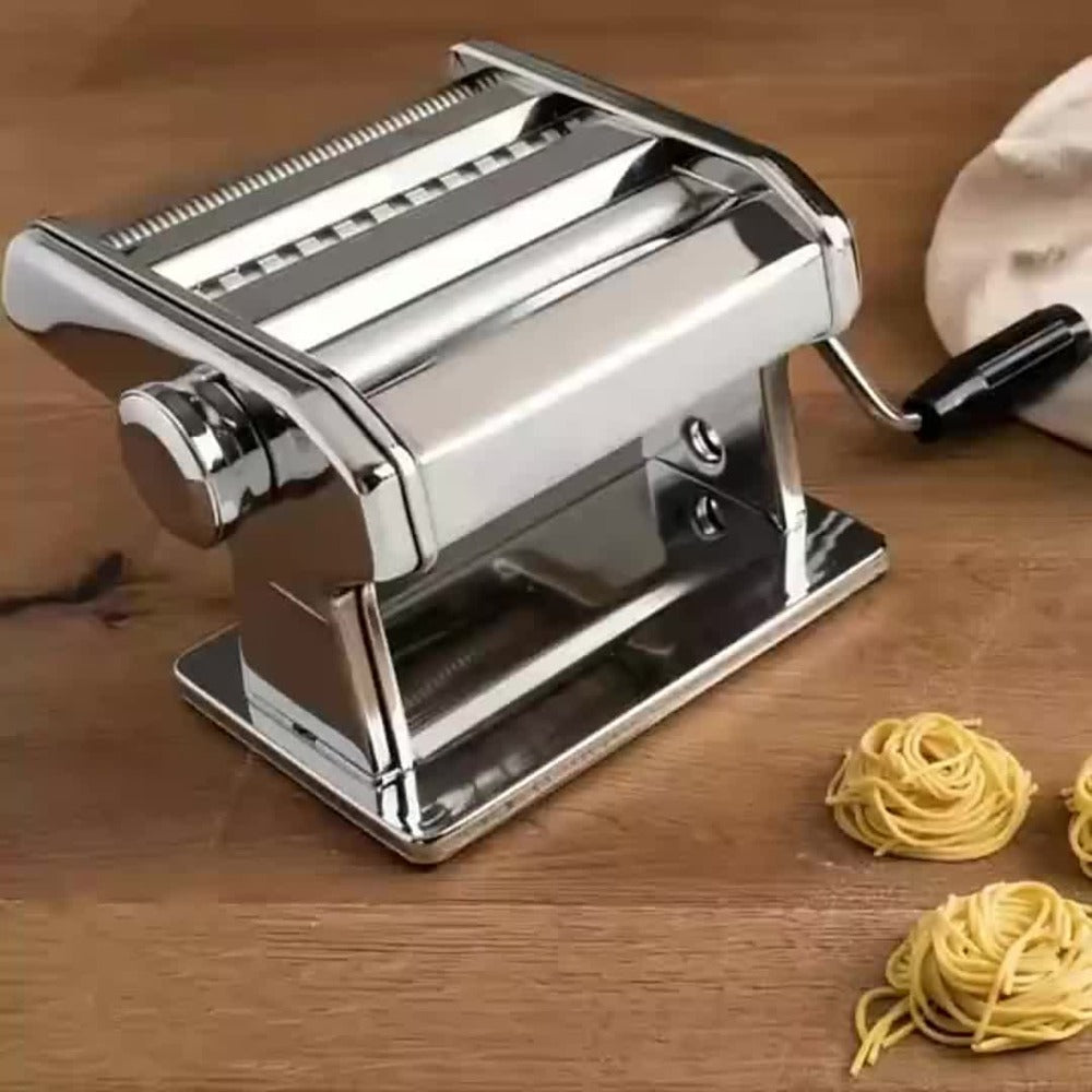 Pasta Maker Machine Manual 9 Adjustable Thickness Settings Stainless Steel Pasta & Noodle for Home Cooking, Dining and Outdoor Meals