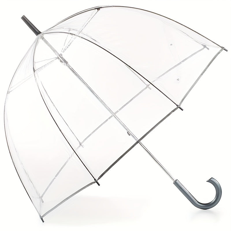 Clear Dome Bubble Umbrella 2 Pack Windproof Rainproof Auto Open 47 Inch Wide Canopy 8-Rib PVC Transparent Umbrella for Weddings Proms