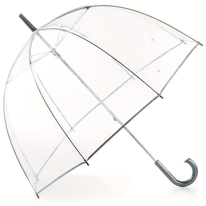 Clear Dome Bubble Umbrella 2 Pack Windproof Rainproof Auto Open 47 Inch Wide Canopy 8-Rib PVC Transparent Umbrella for Weddings Proms