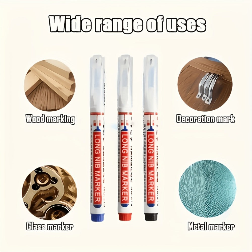 Deep Hole Marking Pens 29 Pack – Long Point Oil-Based Woodworking Markers, Multi-Color Red Blue Black Pencils for Wood, Ceramic