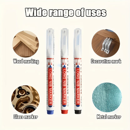 Deep Hole Marking Pens 29 Pack – Long Point Oil-Based Woodworking Markers, Multi-Color Red Blue Black Pencils for Wood, Ceramic