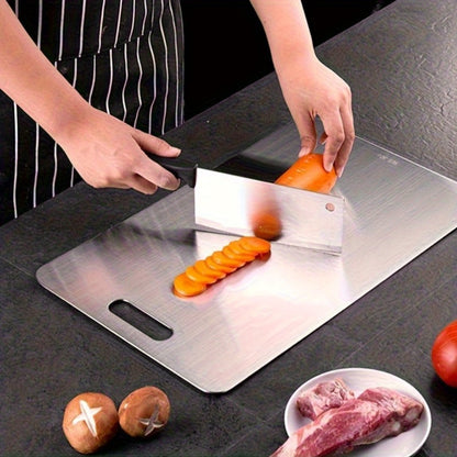 Stainless Steel Cutting Board Set of 3, Durable Kitchen Cutting Boards, & Easy to Clean, Space-Saving Nested Design for Meat