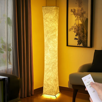 52-Inch Rectangular Fabric Column Floor Lamp with 3000K, 4500K and 6000K Modes plus Handheld Remote