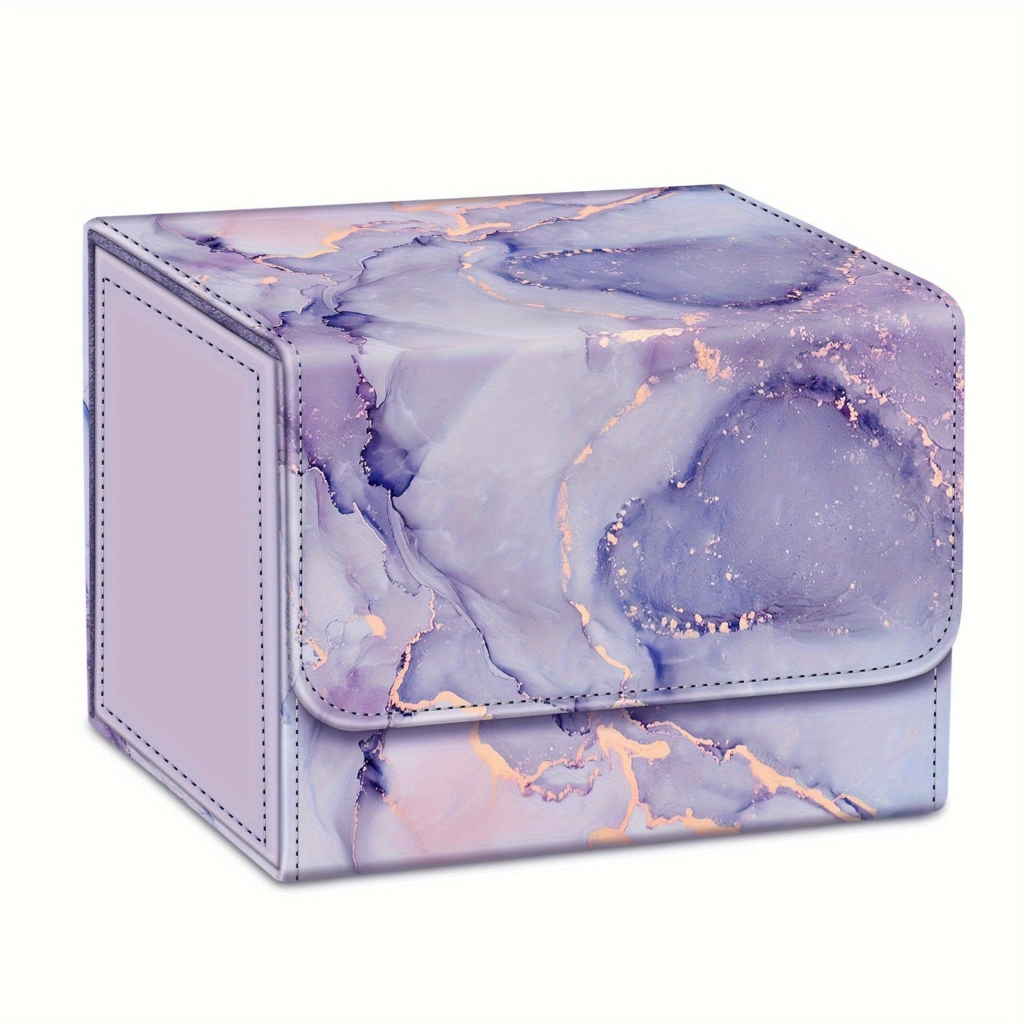 Magnetic Trading Card Deck Box with Six Marble-Style Color Options, Divider and Pictured 10.5 cm Width