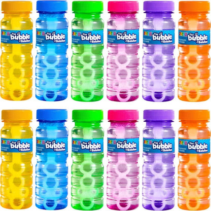 Party Favors Bubble Bottles with Wands, 4 oz Each in 6-, 12- or 24-Piece Event Packs for Celebrations