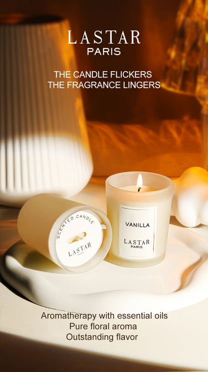 Vanilla Scented Soy Wax Candle in Frosted Glass Jar 70g - Single Wick Smokeless Clean Burn for Everyday Face, Beard and Body Grooming