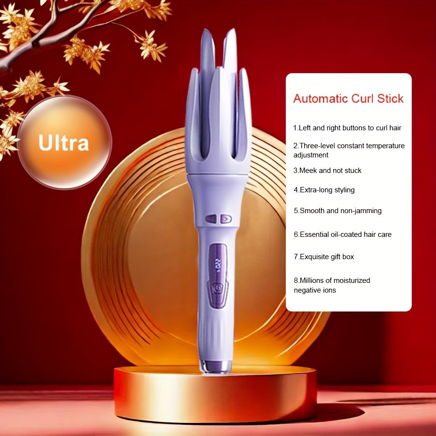 Hair Curler - One Button Electric Rotary Curling Iron with LED Display, 9-Speed Intelligent Temperature Control