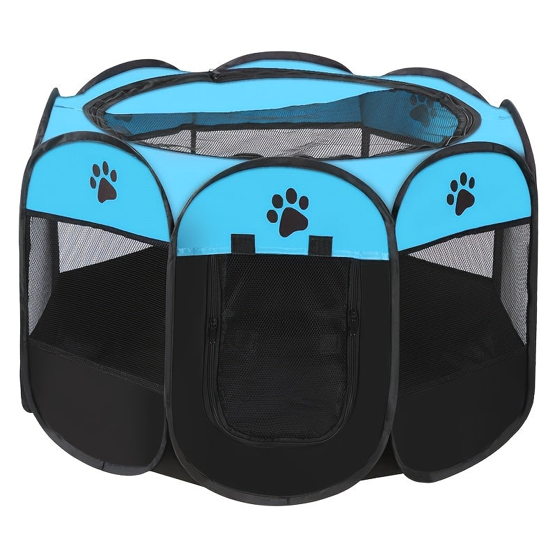 Octagonal Foldable Pet Playpen Tent for Dogs & Cats – Oxford Fabric Scratch-Resistant Portable Dog Kennel Cat Enclosure Maternity Room