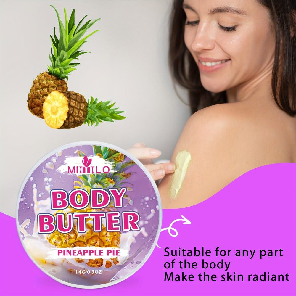 Fruity Body Glaze Set 8 Scents 100g×2 – Pineapple Coconut Strawberry Coffee Peach Doughnut Birthday Cake Non-Greasy All-Day Moisturizing