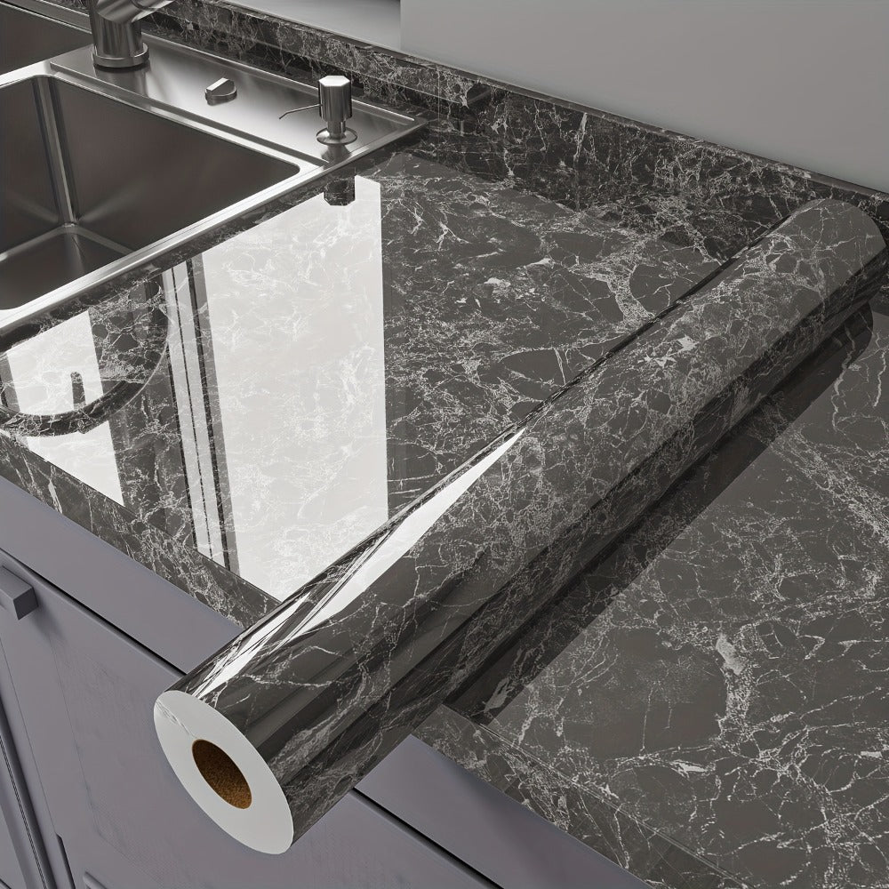 Marble Peel and Stick Wallpaper Roll – Oil-Proof Self-Adhesive Wall Contact Paper for Kitchen Backsplash Bathroom Countertop