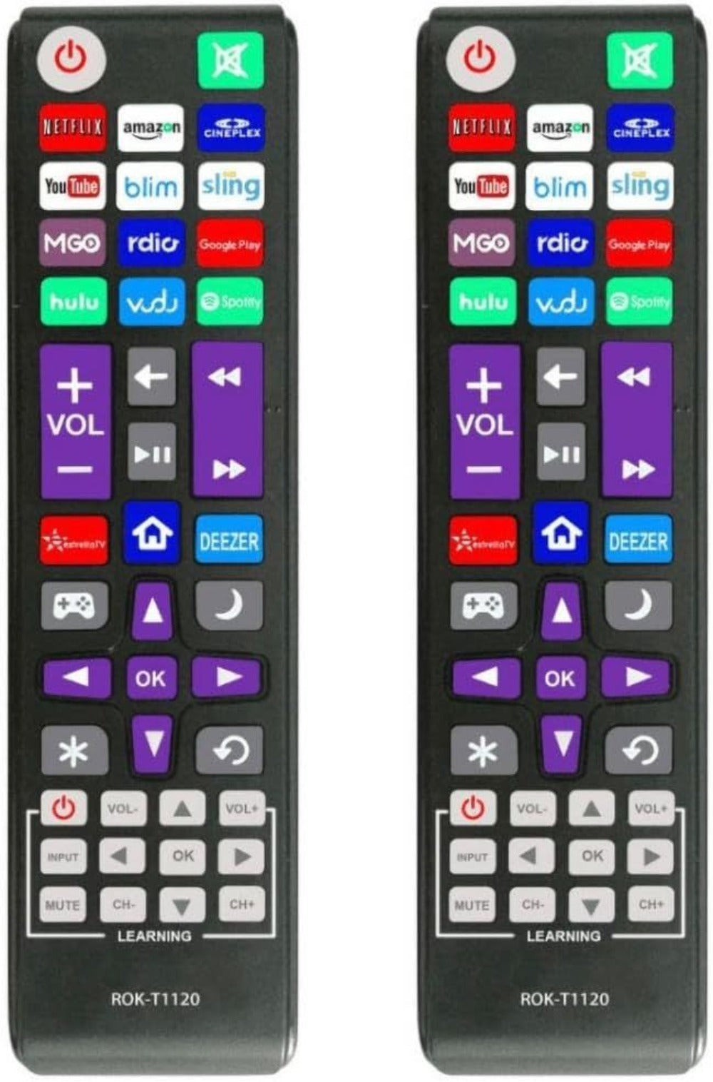 2 Pack Roku TV Universal Remote Replacement, Compatible with TCL Sanyo LG RCA Philips Hitachi Onn Insignia Sharp JVC Roku TV
