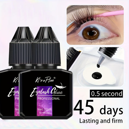 Lash Glue Set, Eyelash Extension Adhesive 6-7 Weeks Retention, Quick Dry DIY Lash Bond for Individual &