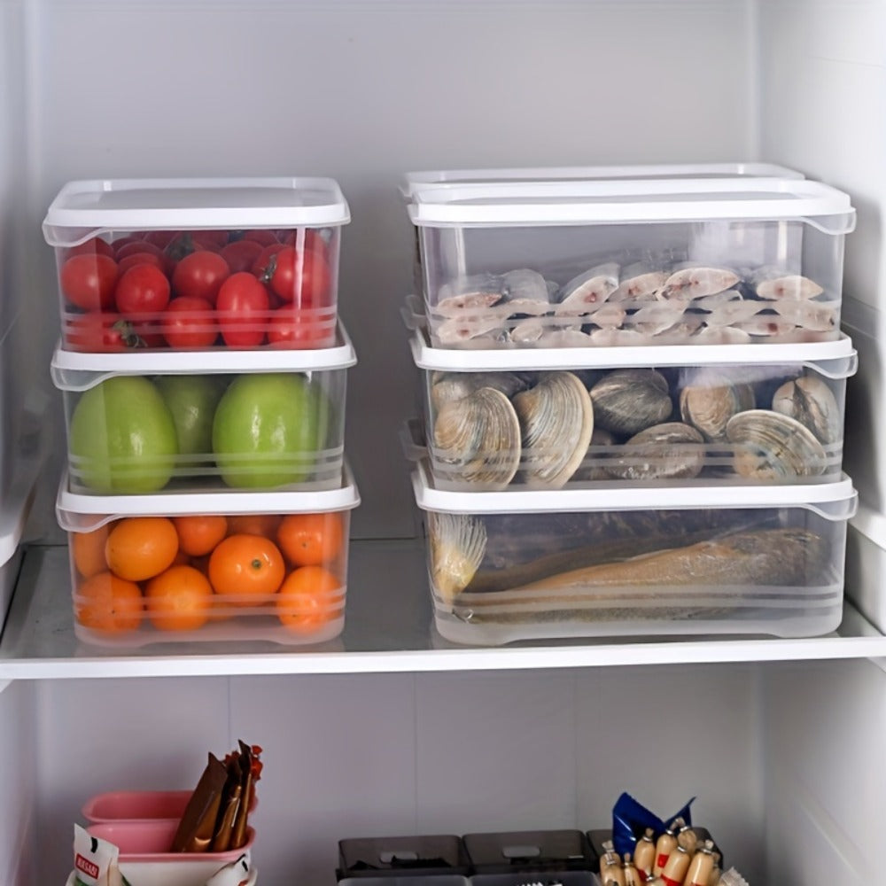 Stackable Refrigerator Storage Containers with Lids 4pcs, 42-Oz BPA-Free Food Storage Set for Meat Fruits Vegetables