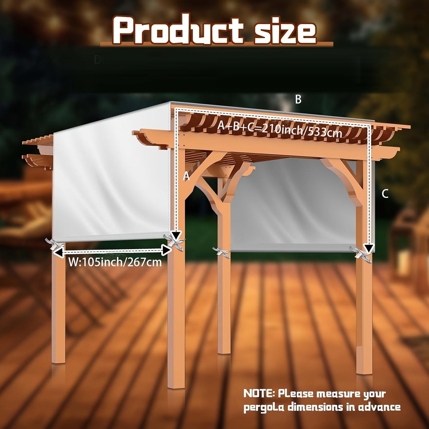 Pergola Replacement Canopy Single Panel, Patio Shade Backyard Porch for Garden, Patio and Yard Use