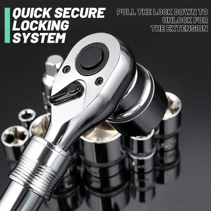 Three-Piece Ratchet Handle Set with 1/4, 3/8 and 1/2-Inch Drives, 72- or 24-Tooth Options Pictured