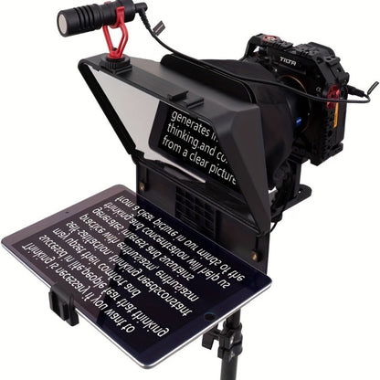 A10 Portable Teleprompter for Smartphone & DSLR Camera, Phone Holder & Remote Control for Video Recording