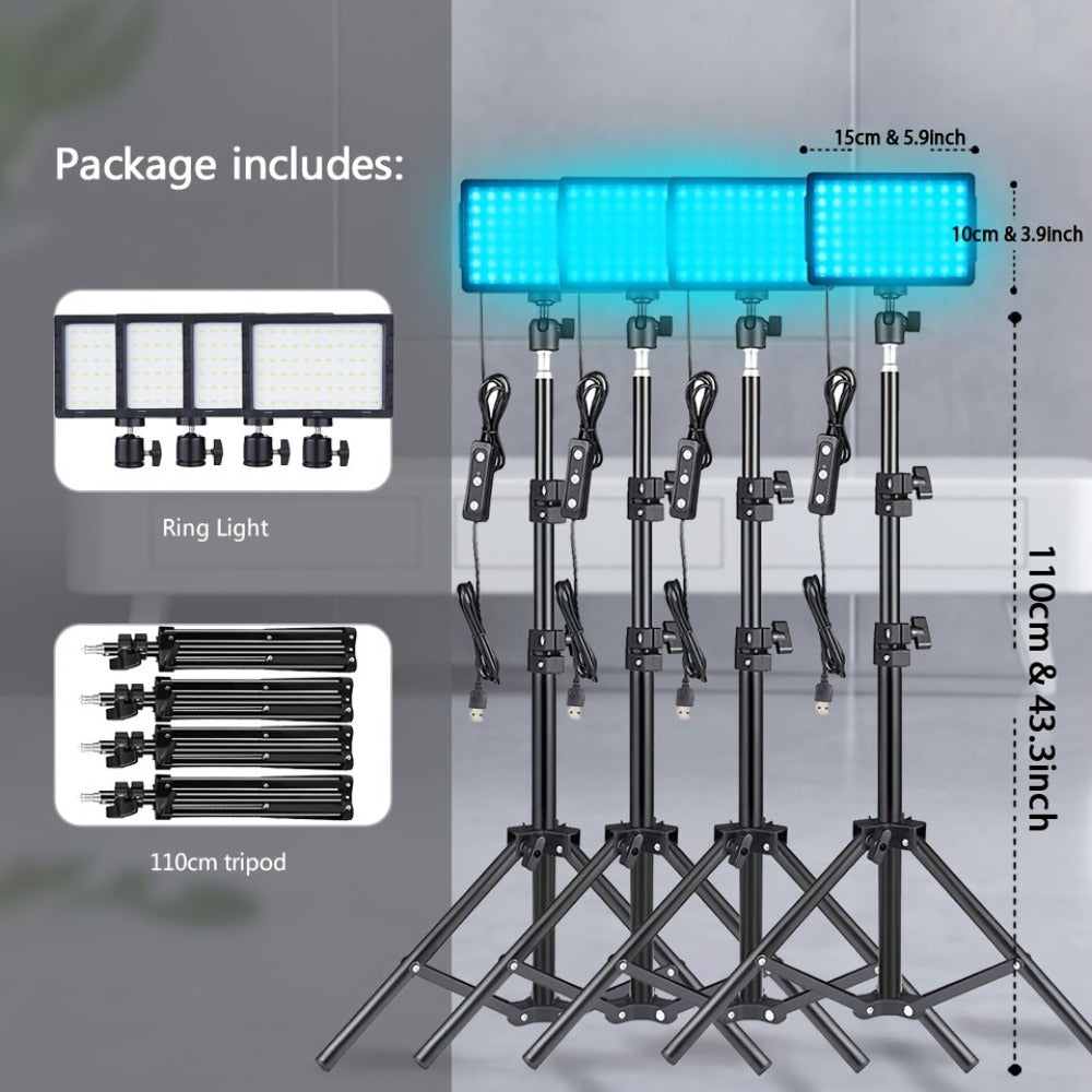 LED Video Light Panel 5600K Dimmable Photography Lighting Kit with Adjustable Tripod Stand for an Everyday Personal Care Routine