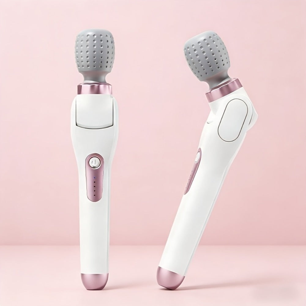 Electric Handheld Massager 180° Foldable Massage Stick, 5-Speed Vibration USB Rechargeable Rotating Head