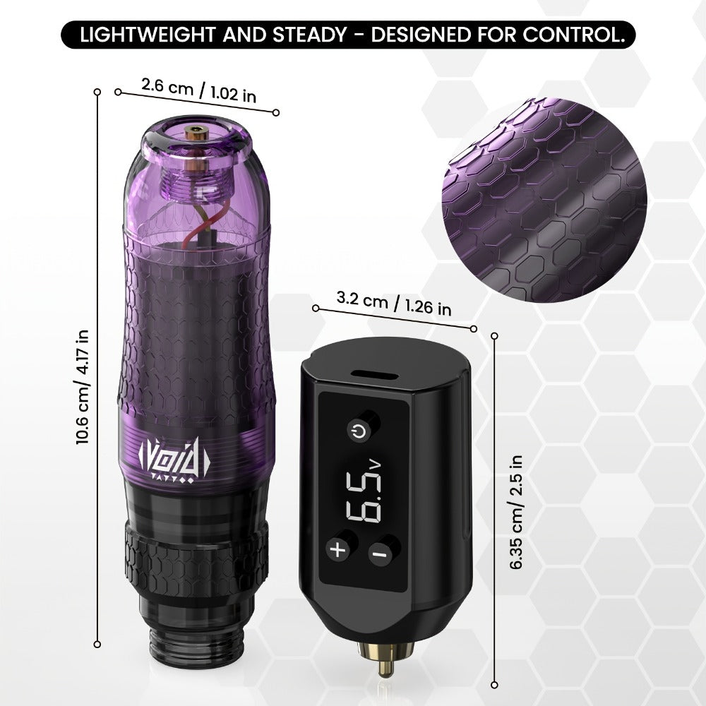 Rotary Tattoo Pen Machine Kit, 1200mAh Battery, LED Display, 4.0mm Stroke, Anti-Slip Grip, Adjustable 4-12V
