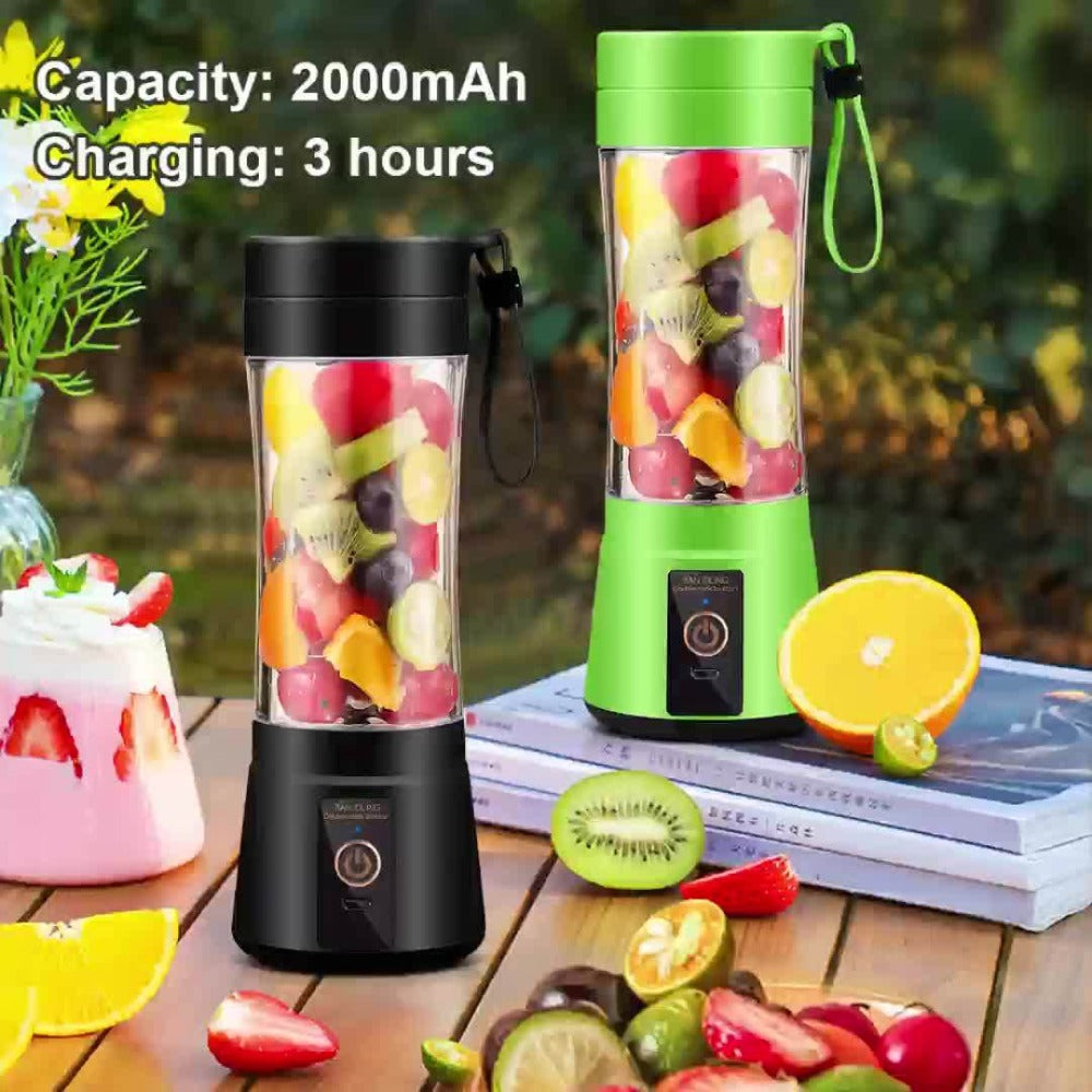 12.85-Ounce Six-Blade Slim Portable Blender Cup with Rechargeable Base and Five Color Options