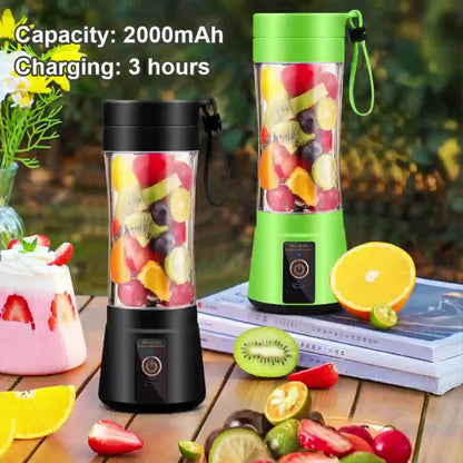 12.85-Ounce Six-Blade Slim Portable Blender Cup with Rechargeable Base and Five Color Options