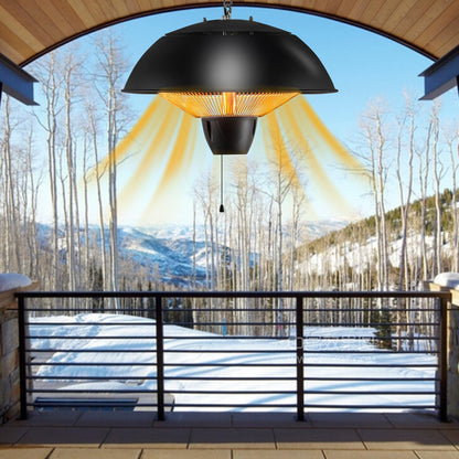 Hanging Patio Heater 1500W Electric Ceiling Mounted Heater with Halogen Tubes, 360° Coverage, Adjustable 23" Chain