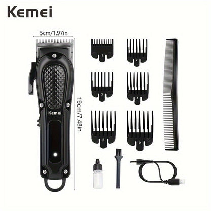Professional Cordless Hair Cutting Shears, Kemei KM-1071 USB Rechargeable Electric Hair Scissors for Barbers