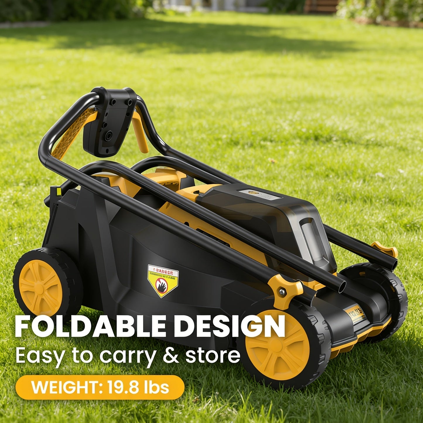 Brushless Cordless Lawn Mower 20V Compatible with Dewalt 20V MAX Battery 14-Inch 700W Pure Copper Motor for Garden, Patio and Yard Use