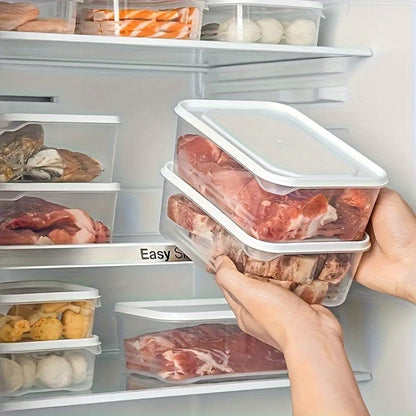 Stackable Refrigerator Storage Containers with Lids 4pcs, 42-Oz BPA-Free Food Storage Set for Meat Fruits Vegetables