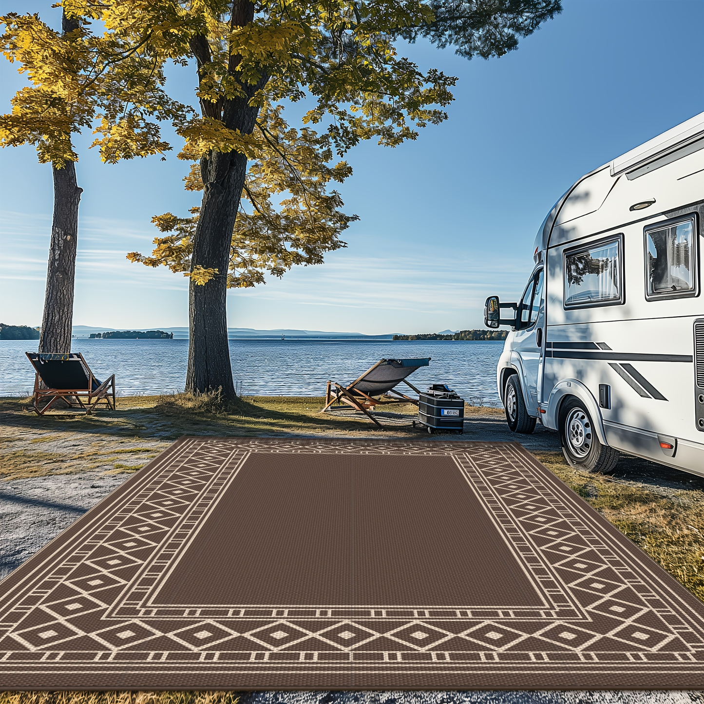 Outdoor Reversible Plastic Straw Rug for Patio Deck RV Camping – Waterproof UV-Resistant Lightweight Mat, Multiple Sizes & Colors
