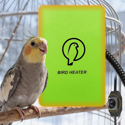 Bird Cage Heater 10W with Rotary Switch & Power LED Indicator – Heating Pad for Parrots, Parakeets, African Grey & Exotic Pet Birds