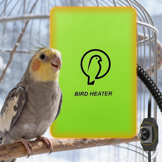 Bird Cage Heater 10W with Rotary Switch & Power LED Indicator – Heating Pad for Parrots, Parakeets, African Grey & Exotic Pet Birds