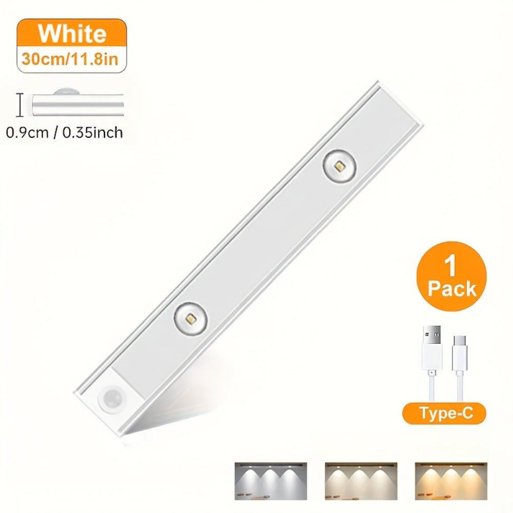 LED Motion Sensor Light USB-C Rechargeable 3 Color Temperatures Stepless Dimming Wireless for Entryways, Bedrooms and Living Spaces