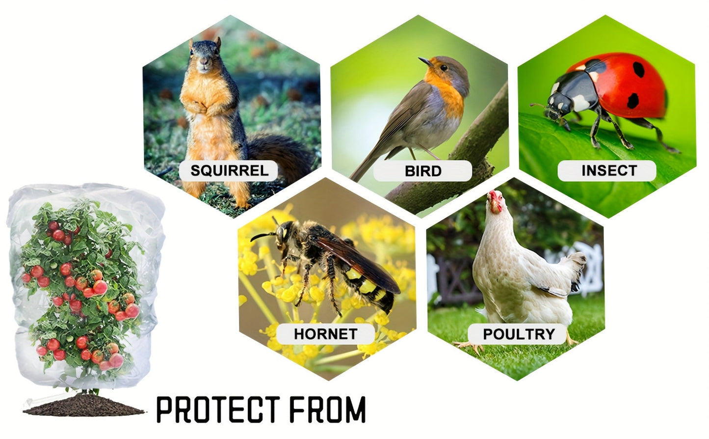 Garden Netting | Plant Protection Bags Drawstring Insect Bird Barrier